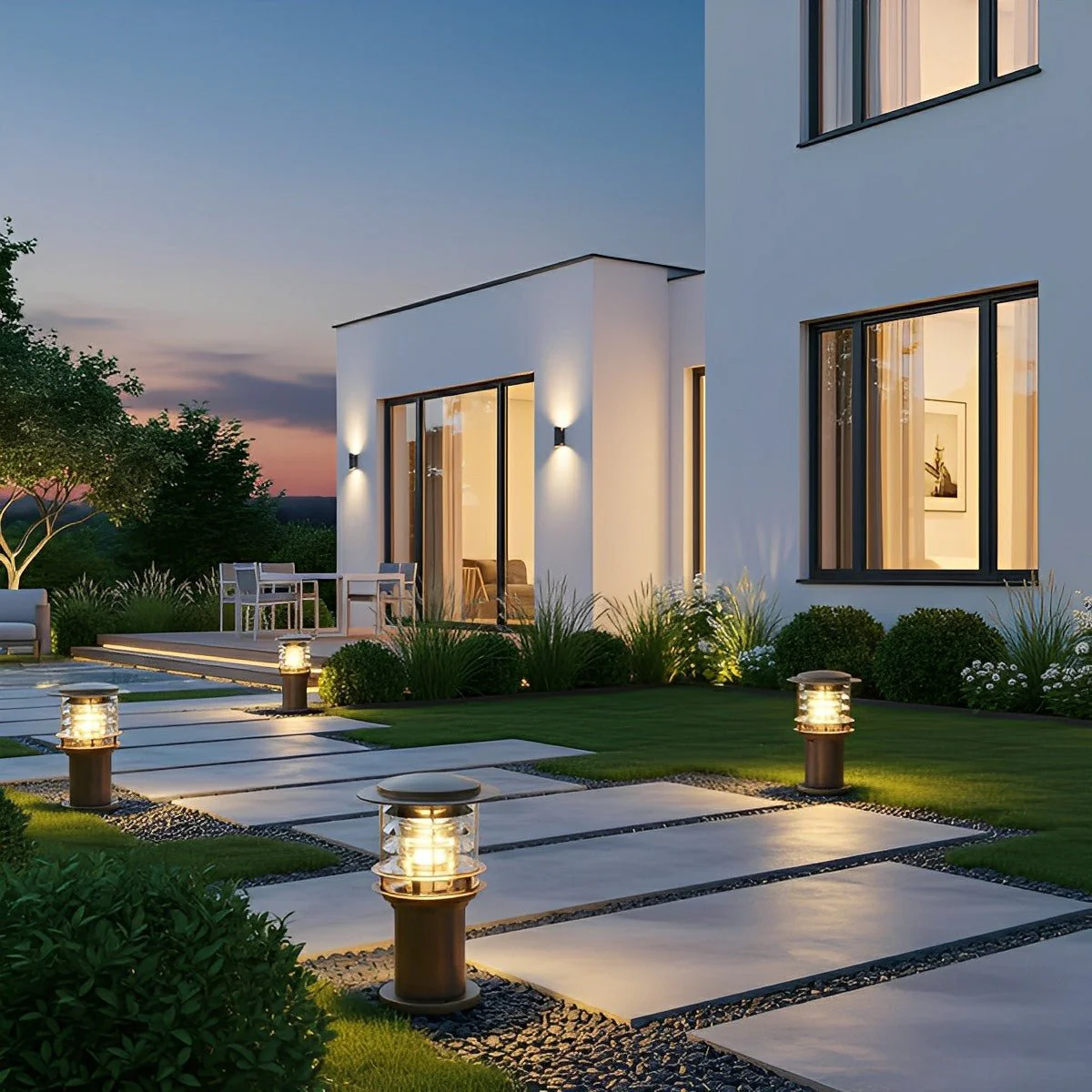 Waterproof Cylinder Tiered LED Outdoor Landscape Lighting - Image 4