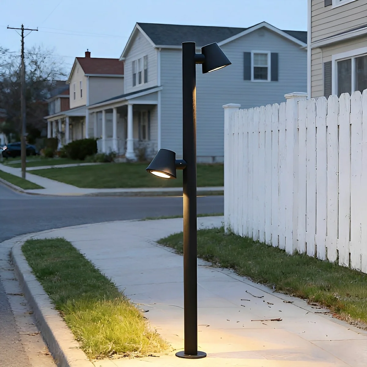 Waterproof Flash Black Modern Column Outdoor Street Pole Lights - Image 3