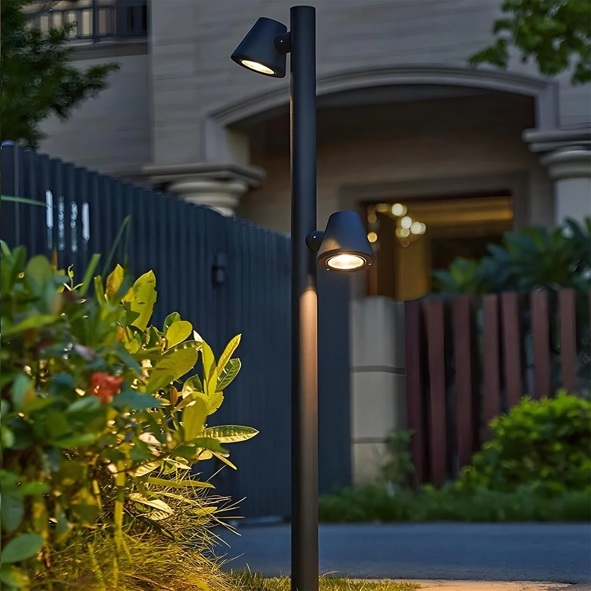 Waterproof Flash Black Modern Column Outdoor Street Pole Lights - Image 4