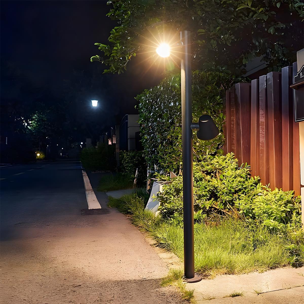 Waterproof Flash Black Modern Column Outdoor Street Pole Lights - Image 8