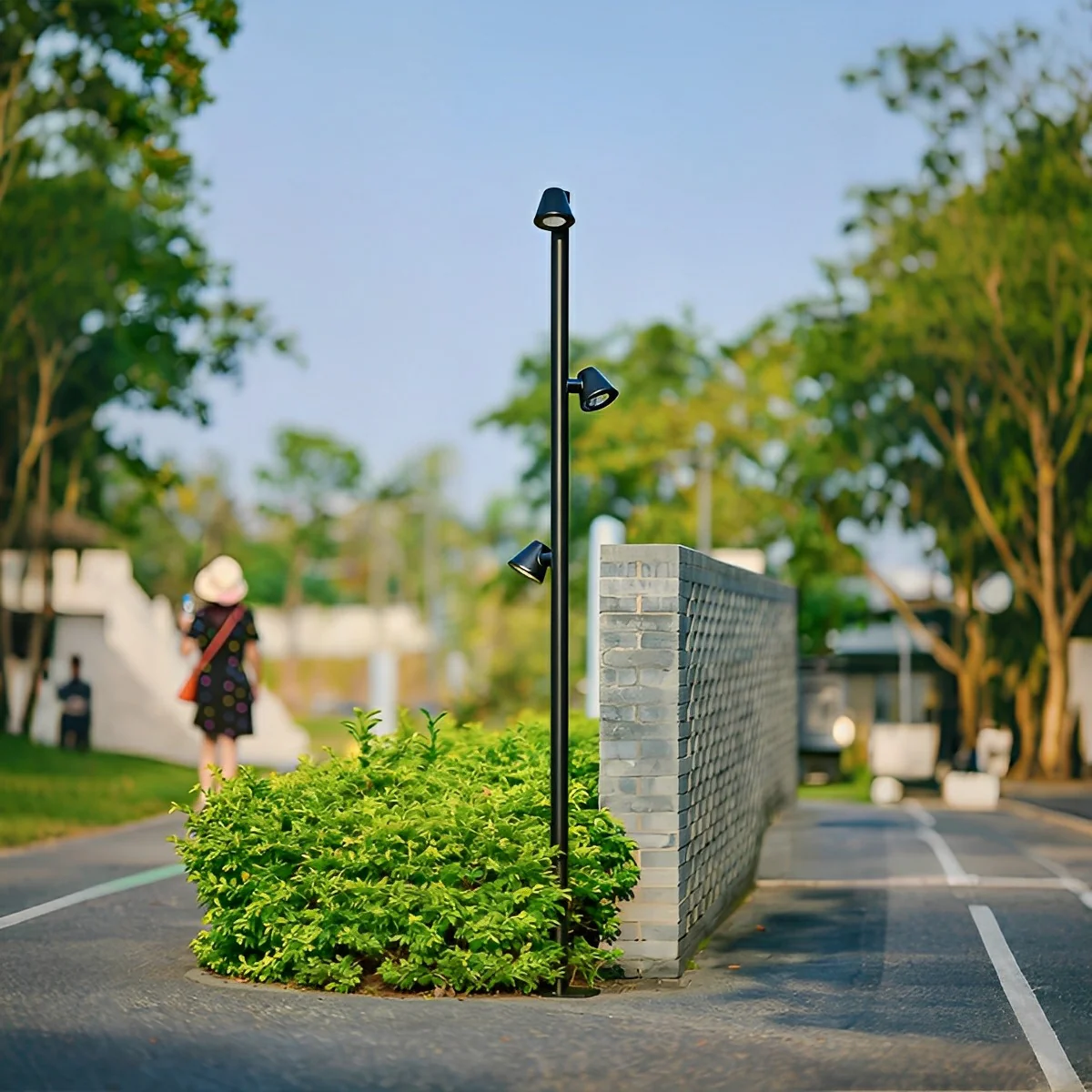 Waterproof Flash Black Modern Column Outdoor Street Pole Lights - Image 9