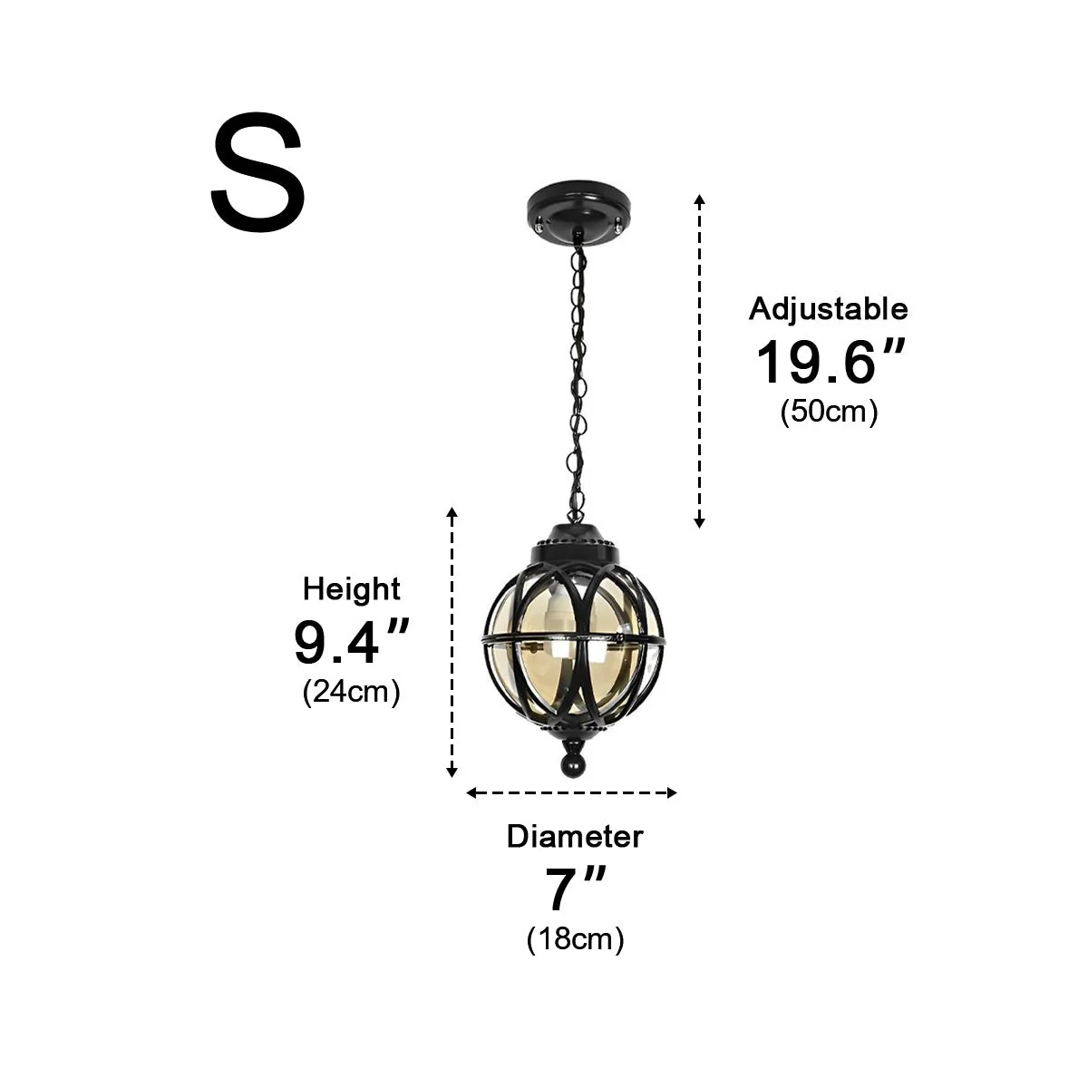 Waterproof Globe Outdoor Hanging Pendant Lights - Image 7