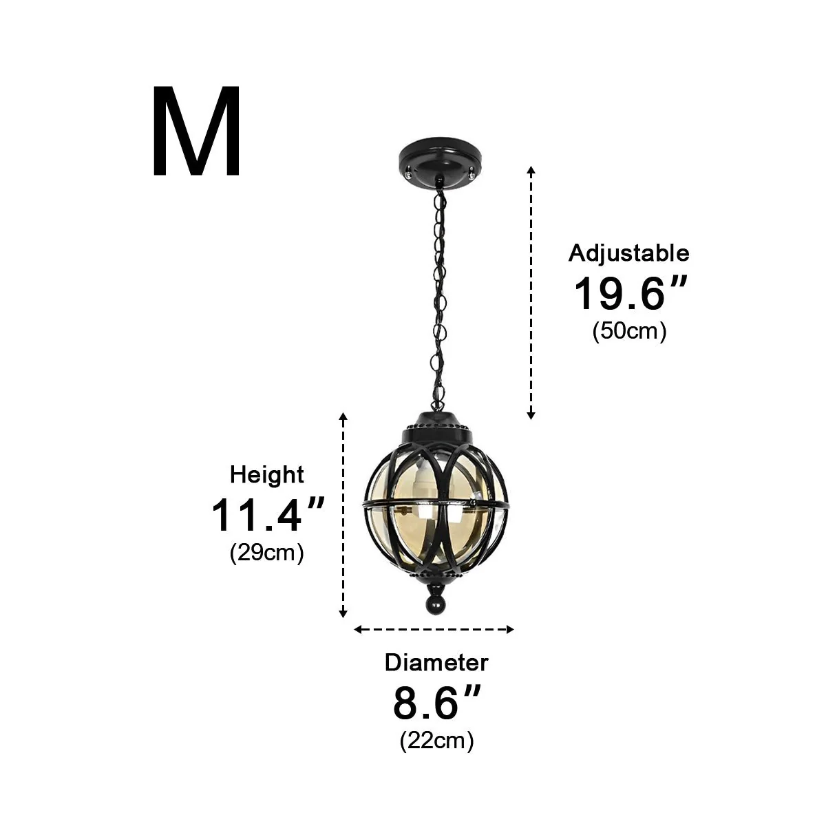 Waterproof Globe Outdoor Hanging Pendant Lights - Image 8