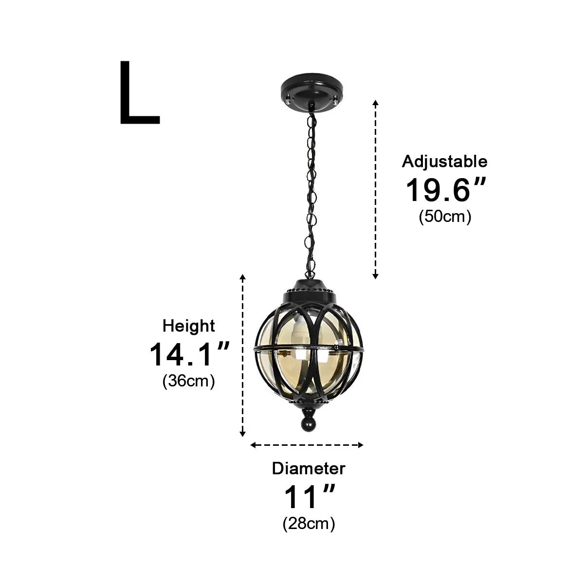 Waterproof Globe Outdoor Hanging Pendant Lights - Image 9
