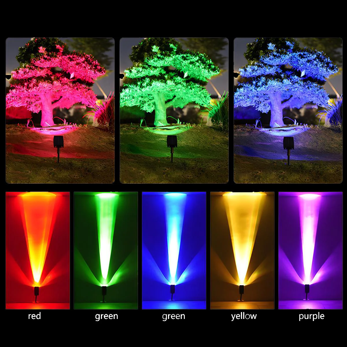 Waterproof LED Solar Multi-zoom Spot Light Landscape Lighting - Image 4