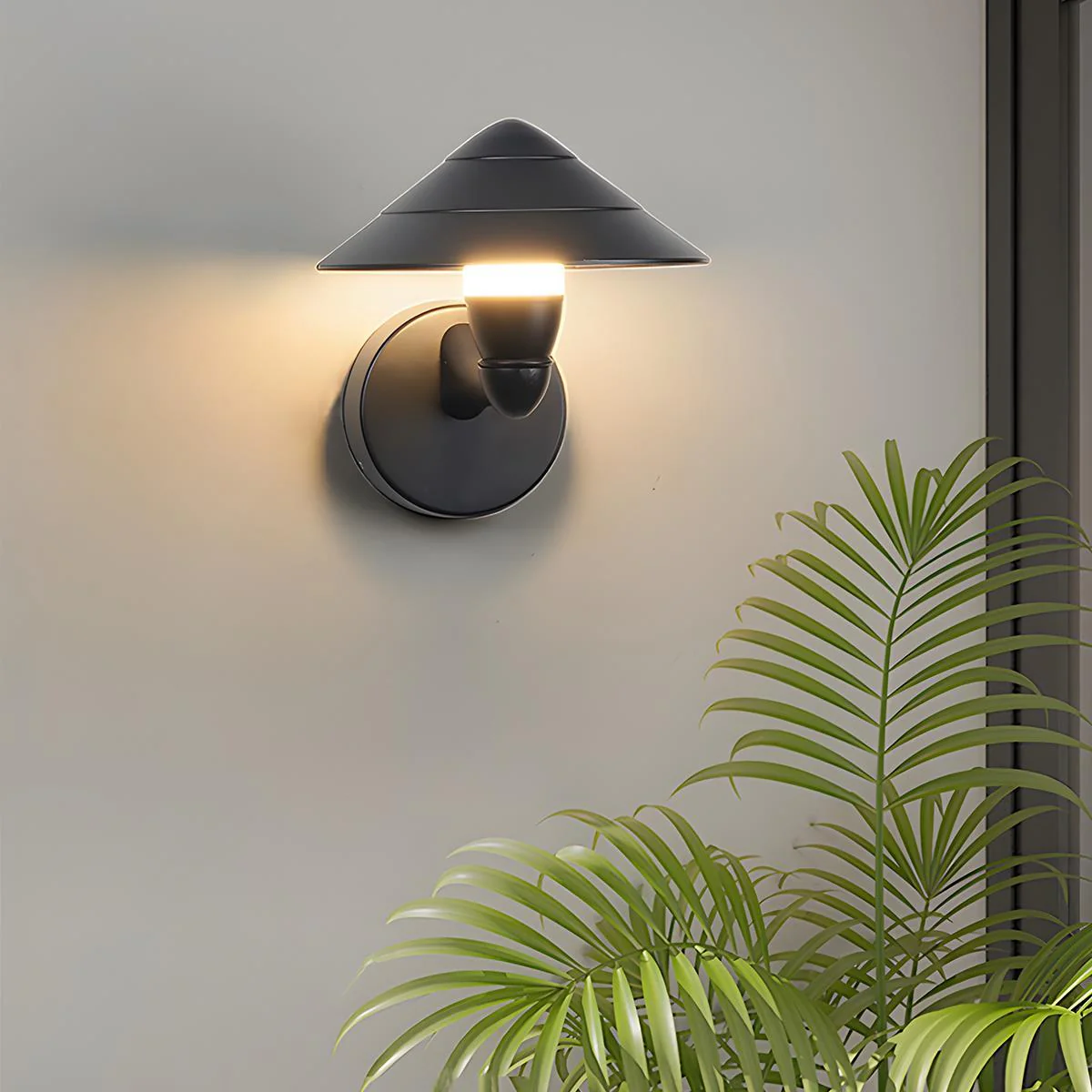 Waterproof Modern Black Umbrella Outdoor LED Wall Lights - Image 5