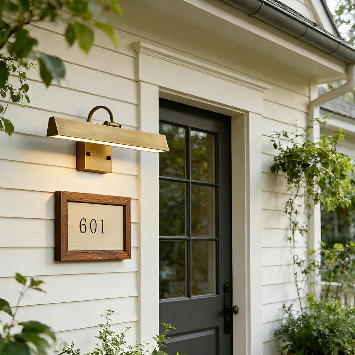 Waterproof Modern Copper Long Strip Outdoor Porch LED Wall Lights - Image 4