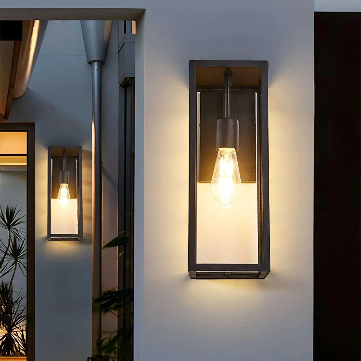 Waterproof Modern Farmhouse Rectangular Outdoor LED Porch Wall Lights - Image 2