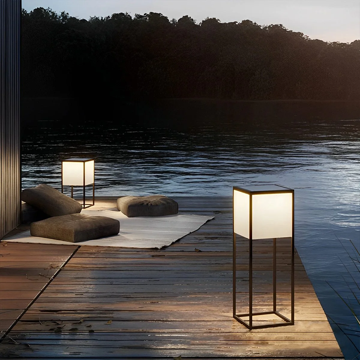 Waterproof Modern Minimalist Stainless Steel Rectangular LED Outdoor Floor Lamp - Image 4