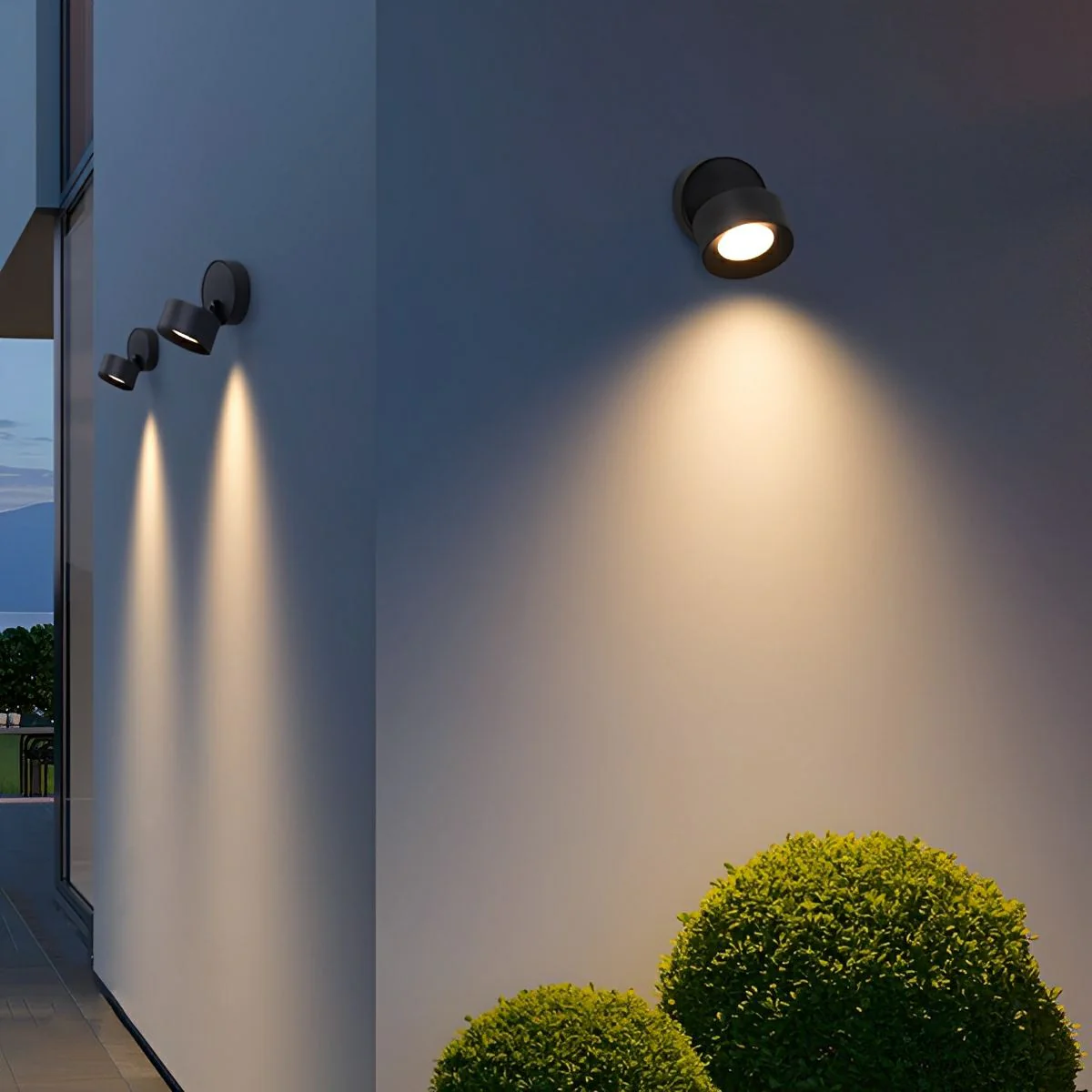 Waterproof Modern Round Adjustable Angle Outdoor Porch LED Wall Lights - Image 2