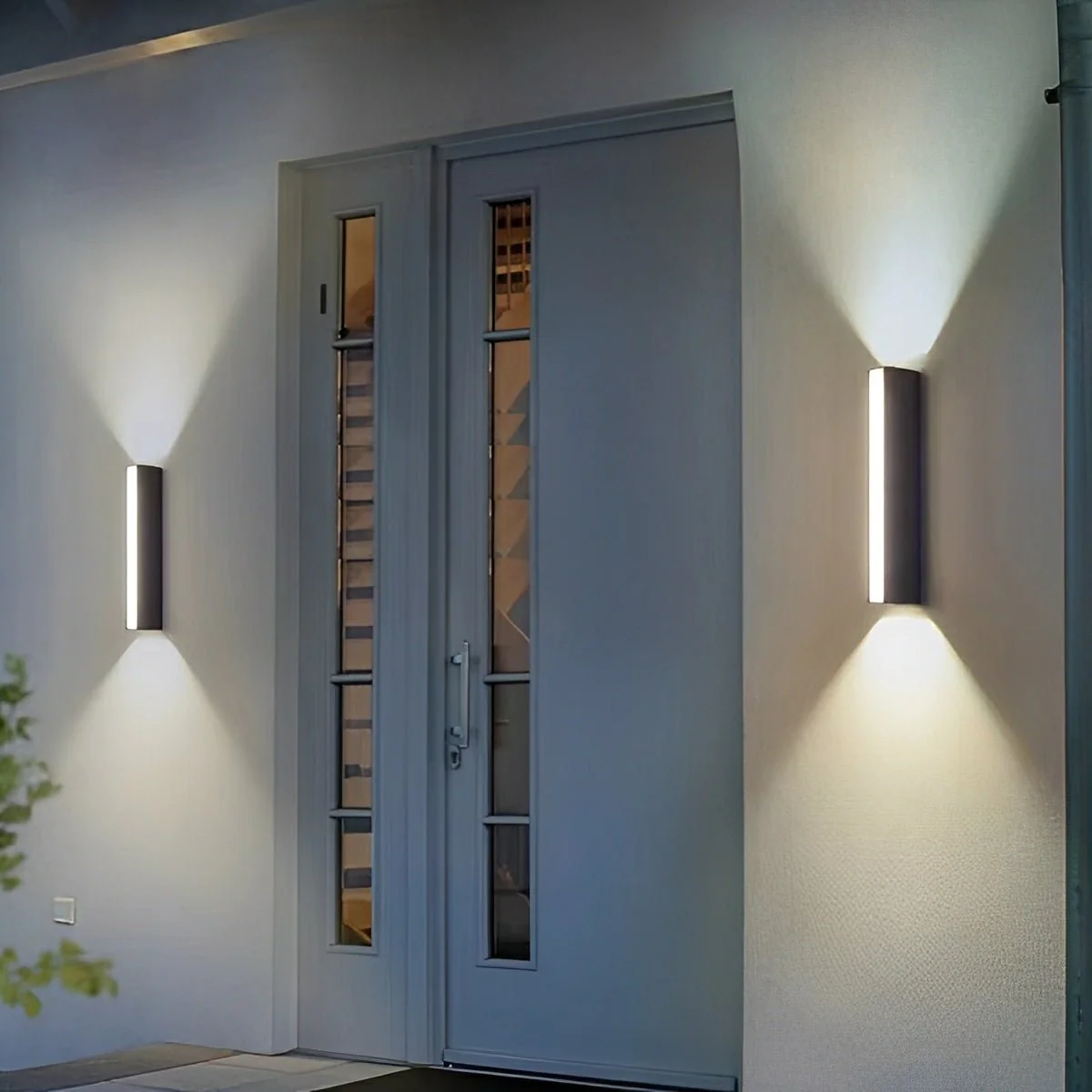 Waterproof Modern Up&Down 3-Side Long Strip Outdoor Porch LED Wall Lights - Image 4
