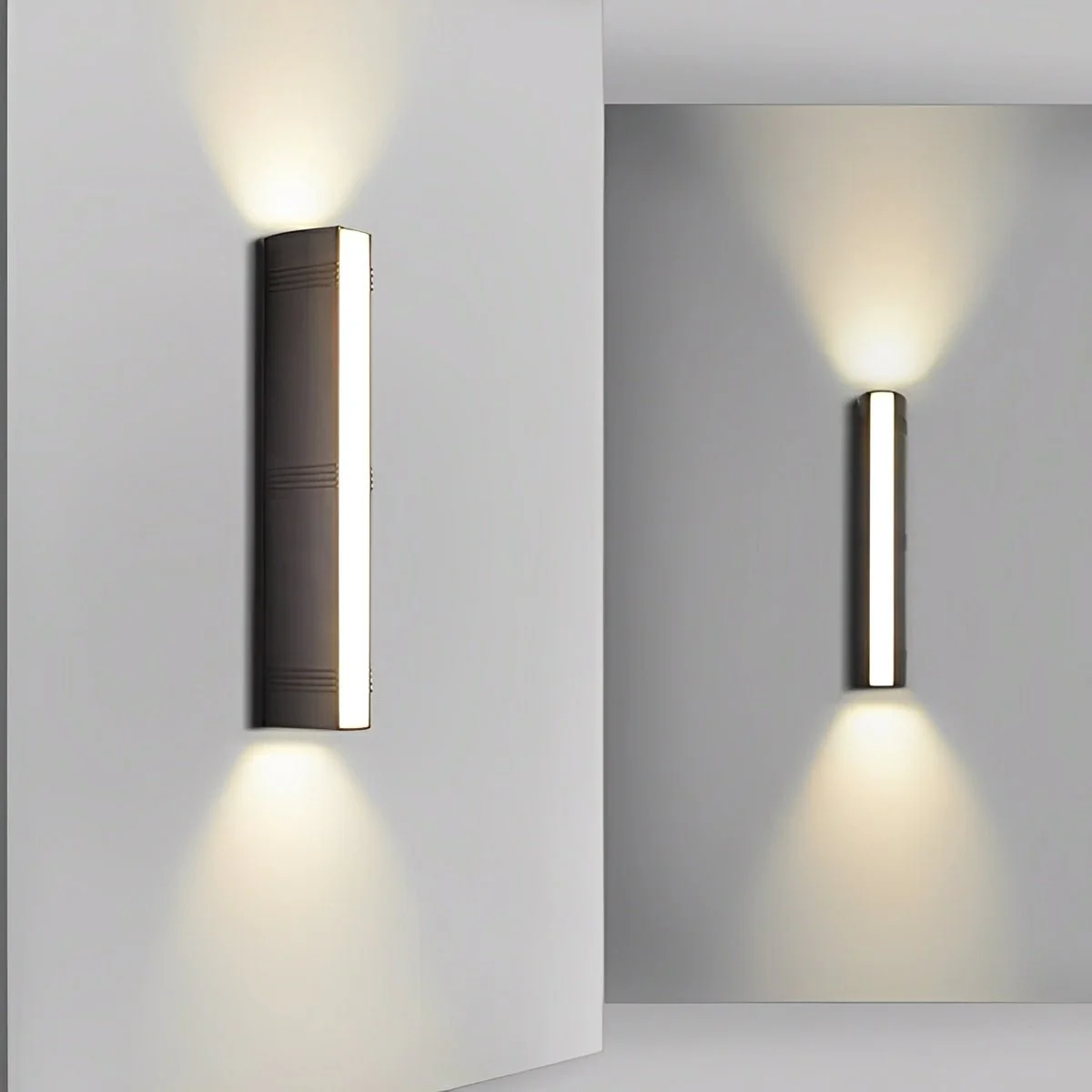 Waterproof Modern Up&Down 3-Side Long Strip Outdoor Porch LED Wall Lights - Image 5