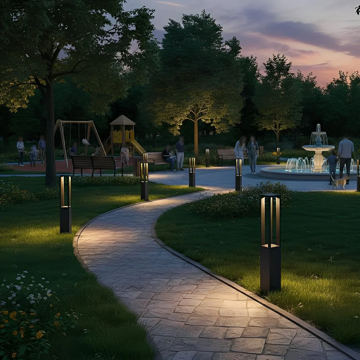 Waterproof Outdoor Garden LED Lawn Lamp Bollard Path Lights - Image 7