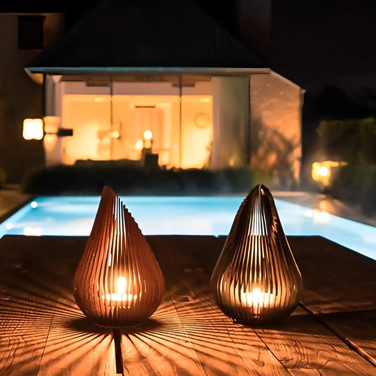 Waterproof Outdoor Steel Tulip Tea-Light Candleholders - Image 7