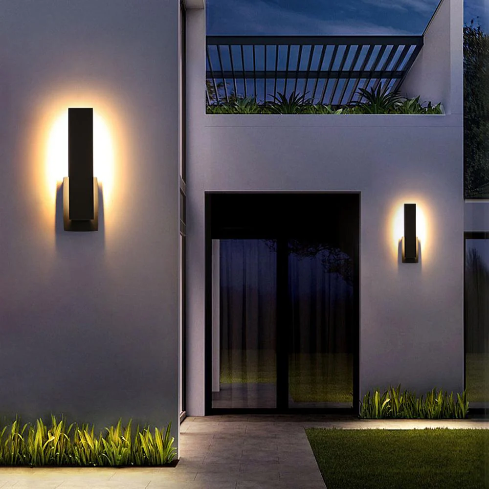 Waterproof Rectangle Black LED Outdoor Wall Sconces - Image 4