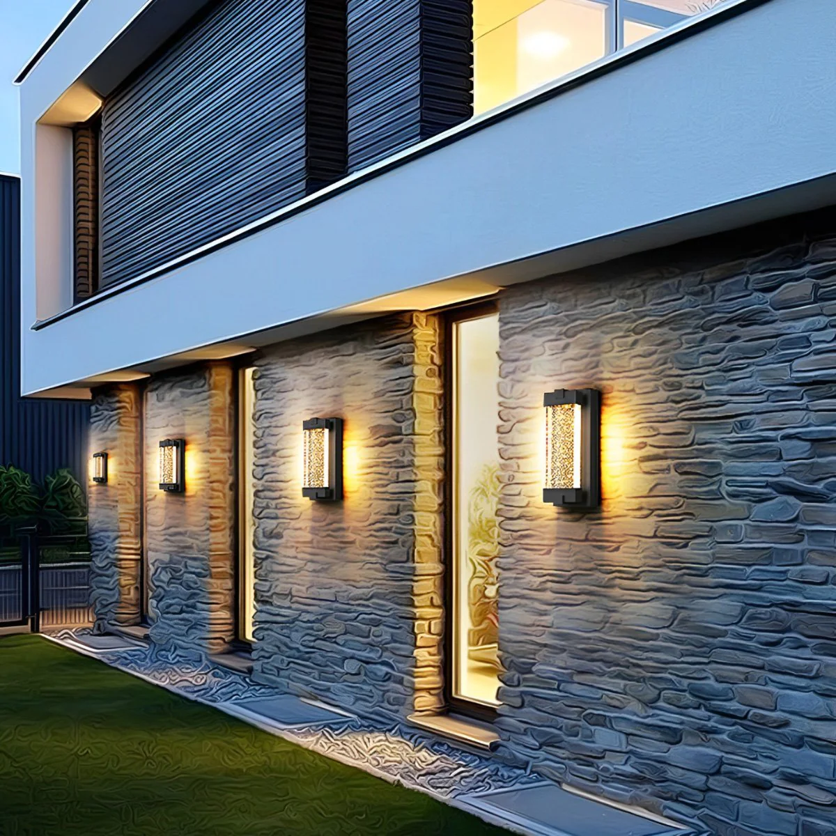Waterproof Rectangle Crystal LED Outdoor Wall Sconces - Image 5
