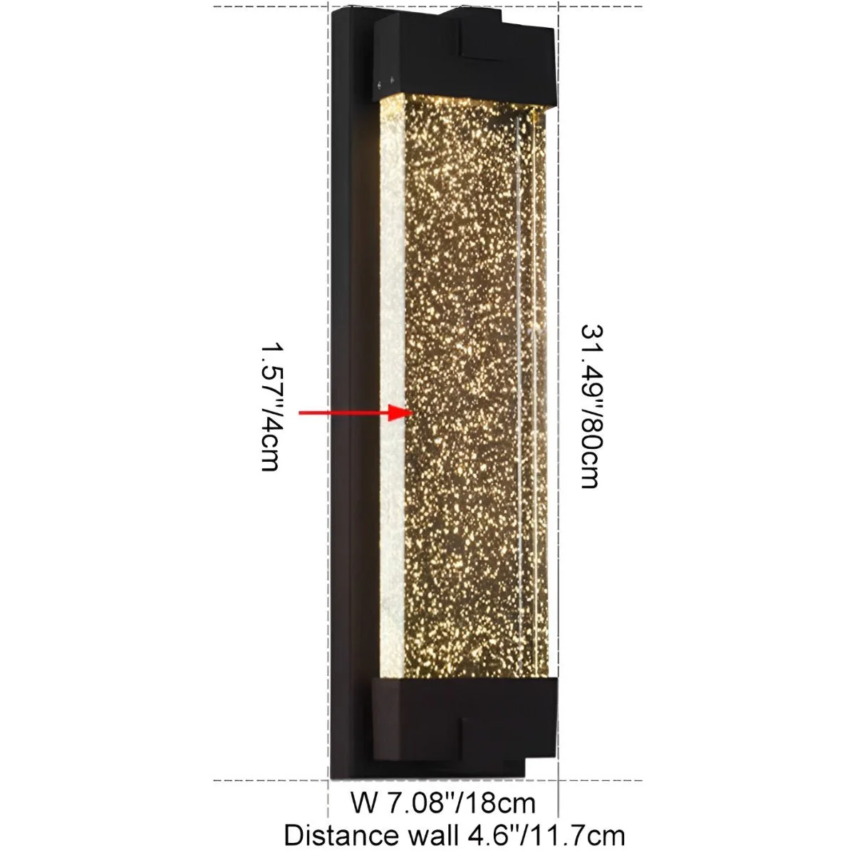 Waterproof Rectangle Crystal LED Outdoor Wall Sconces - Image 8