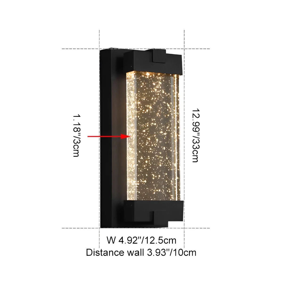 Waterproof Rectangle Crystal LED Outdoor Wall Sconces - Image 9