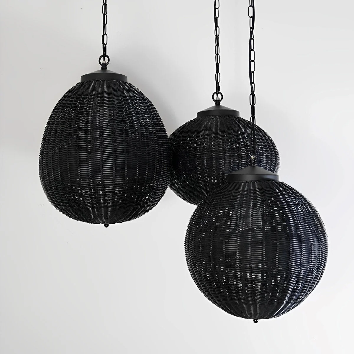 Waterproof Round Rattan Outdoor Lanterns Pendant Lights - Image 11
