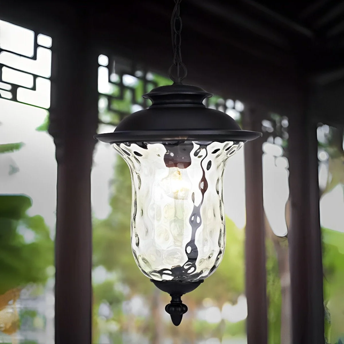 Waterproof Rustic Outdoor Hanging Lantern Pendant Lights - Image 10