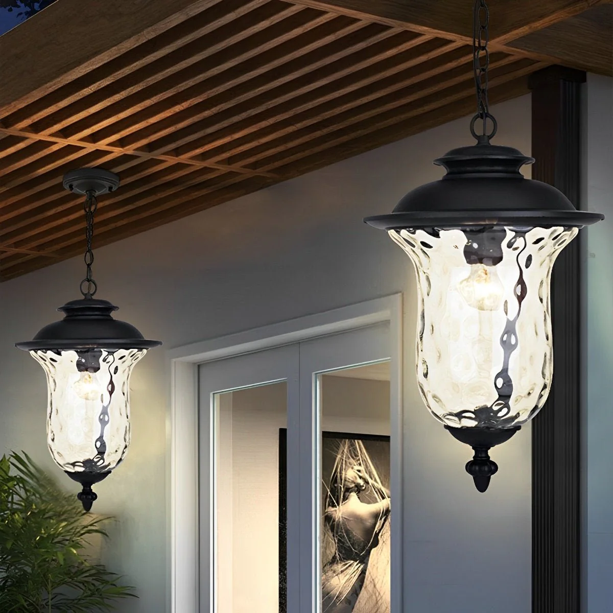 Waterproof Rustic Outdoor Hanging Lantern Pendant Lights - Image 3