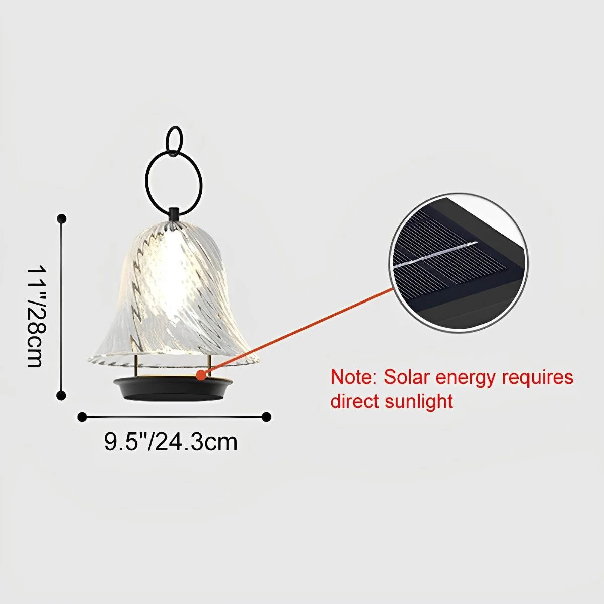 Waterproof Solar Bell Shape Outdoor Hanging Lights for Porch Garden - Image 13