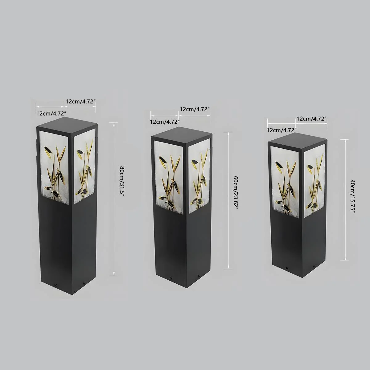 Waterproof Enamel Ice Cracked Glass Outdoor Post Lights - Image 13