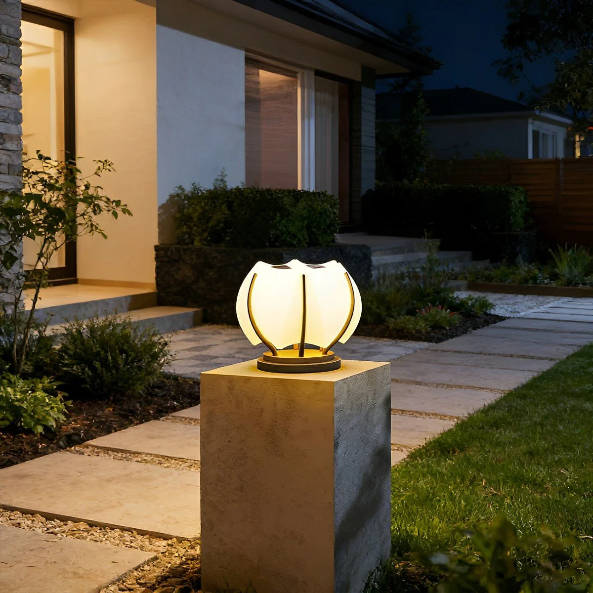 Waterproof Flower LED Outdoor Post Lights - Image 2