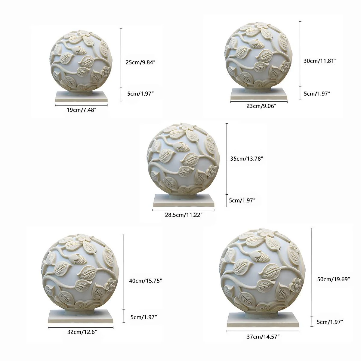 Waterproof Globe Hollow Leaves LED Outdoor Post Lights - Image 6