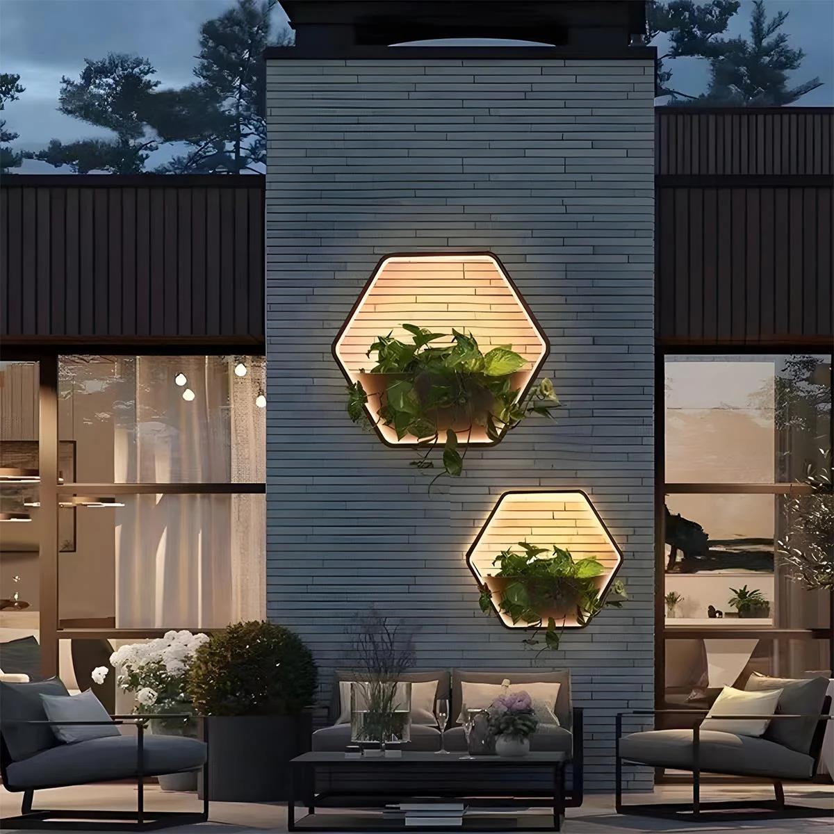 Waterproof LED Outdoor Wall Light Plants Pot - Image 5