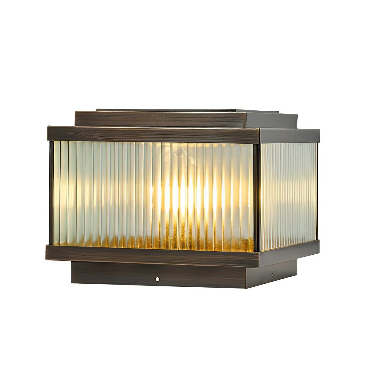 Waterproof Vintage Copper Square LED Outdoor Post Lights - Image 10