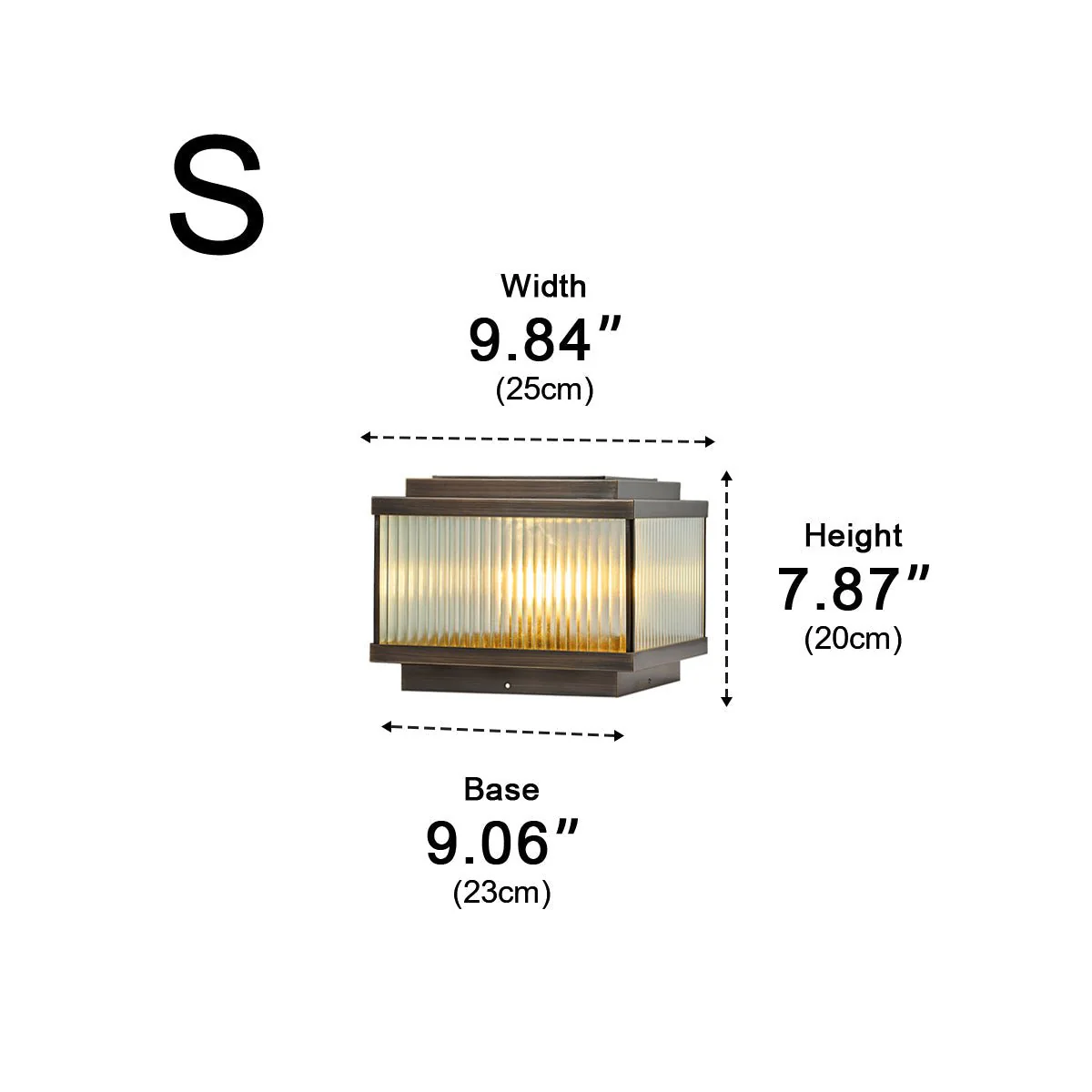 Waterproof Vintage Copper Square LED Outdoor Post Lights - Image 11