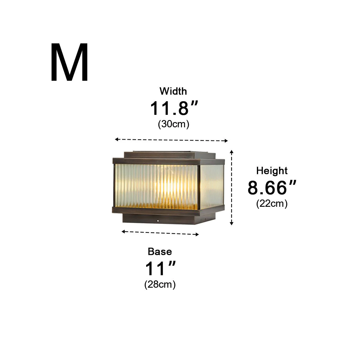 Waterproof Vintage Copper Square LED Outdoor Post Lights - Image 12