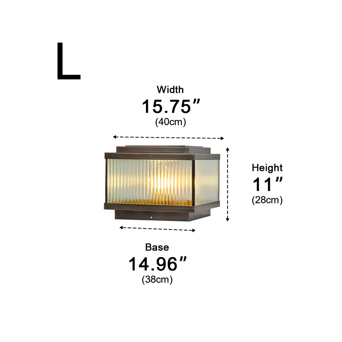 Waterproof Vintage Copper Square LED Outdoor Post Lights - Image 13