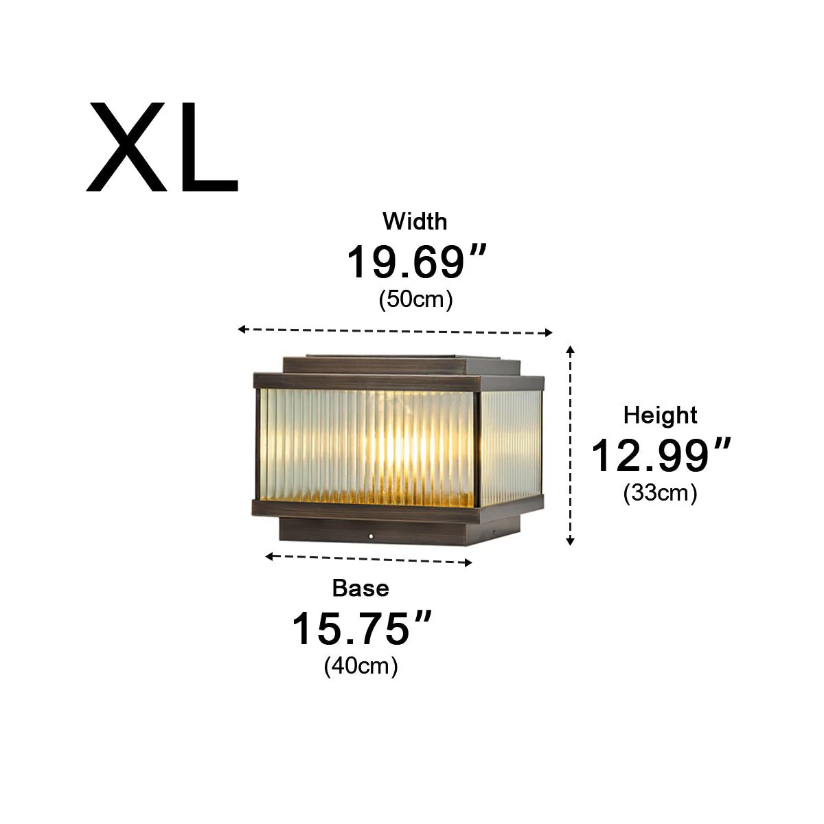 Waterproof Vintage Copper Square LED Outdoor Post Lights - Image 14