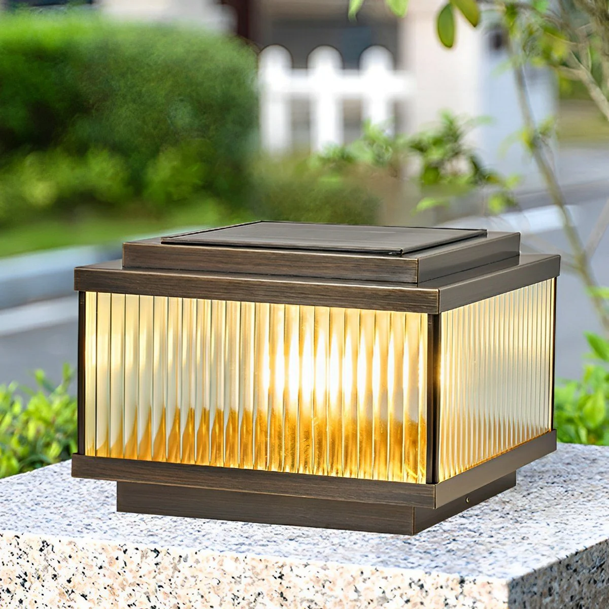 Waterproof Vintage Copper Square LED Outdoor Post Lights - Image 2