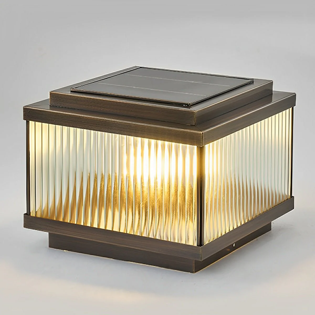 Waterproof Vintage Copper Square LED Outdoor Post Lights - Image 6