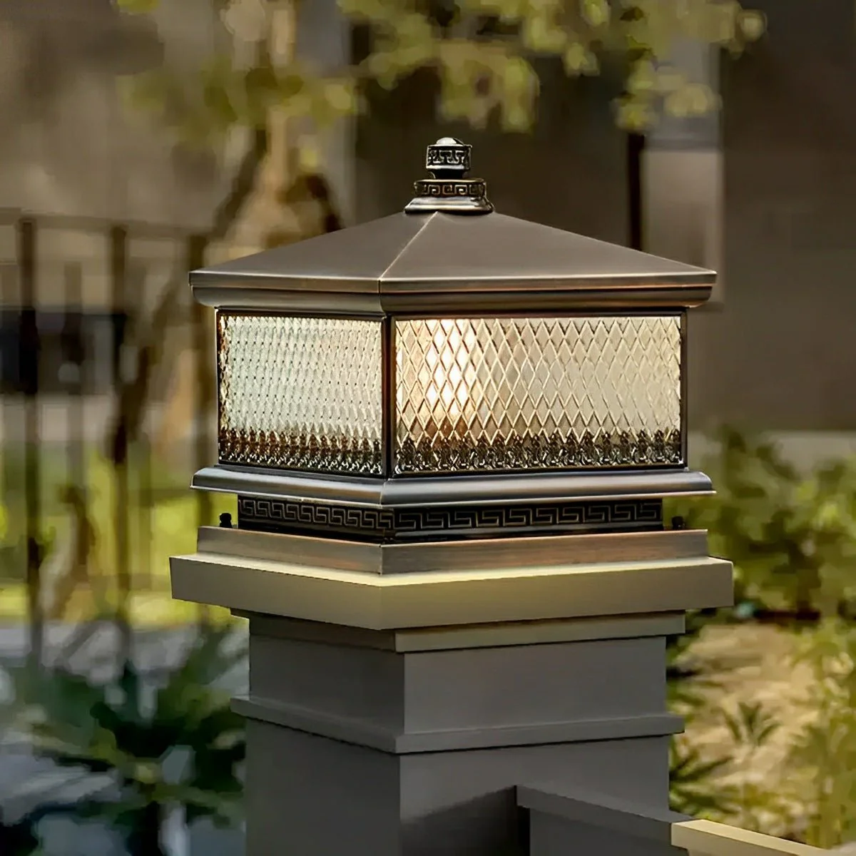 Waterproof Vintage Copper Tower LED Outdoor Post Lights - Image 4