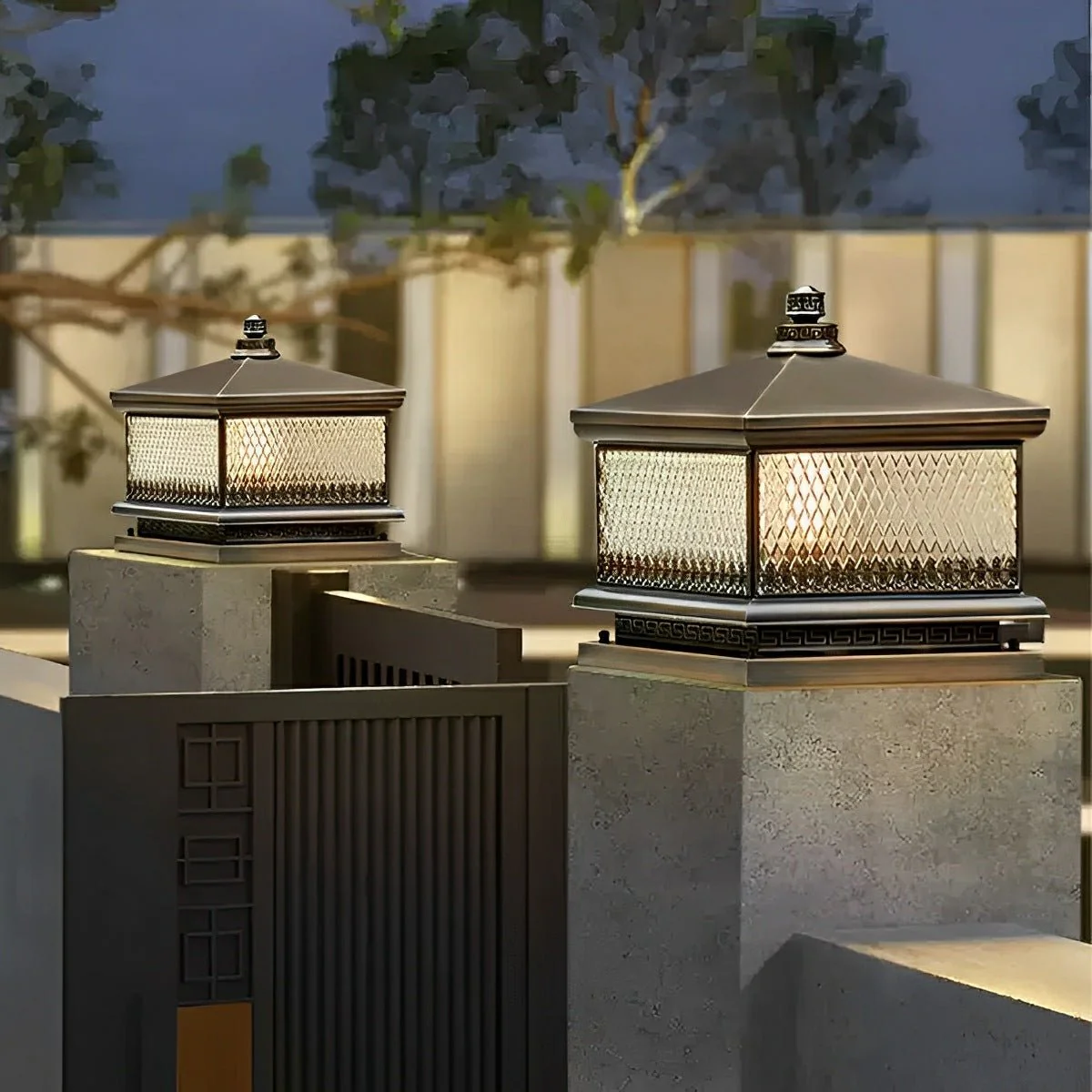 Waterproof Vintage Copper Tower LED Outdoor Post Lights - Image 5