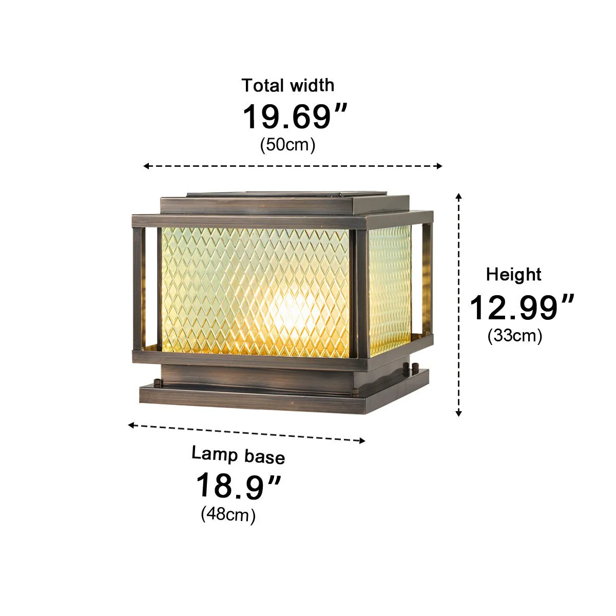 Waterproof Vintage Square Copper LED Outdoor Post Lights - Image 10