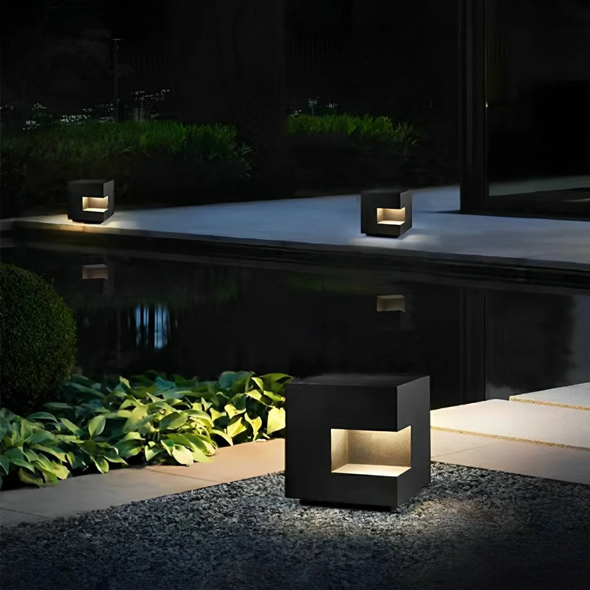 Waterproof Cube LED Outdoor Post Lights - Image 6