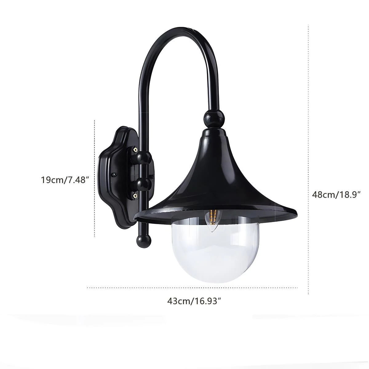 Waterproof Vintage Horn Shape Outdoor LED Wall Lights - Image 12