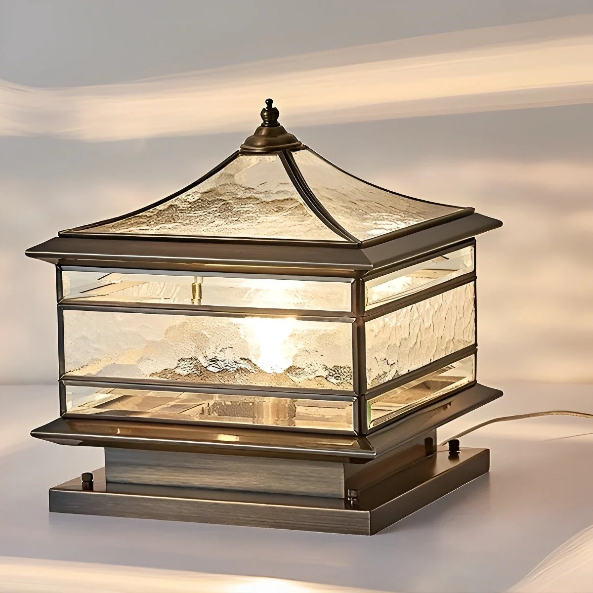 Waterproof Glass Copper Vintage Outdoor Fence Post Lights Pillar Light Column Lamp - Image 10