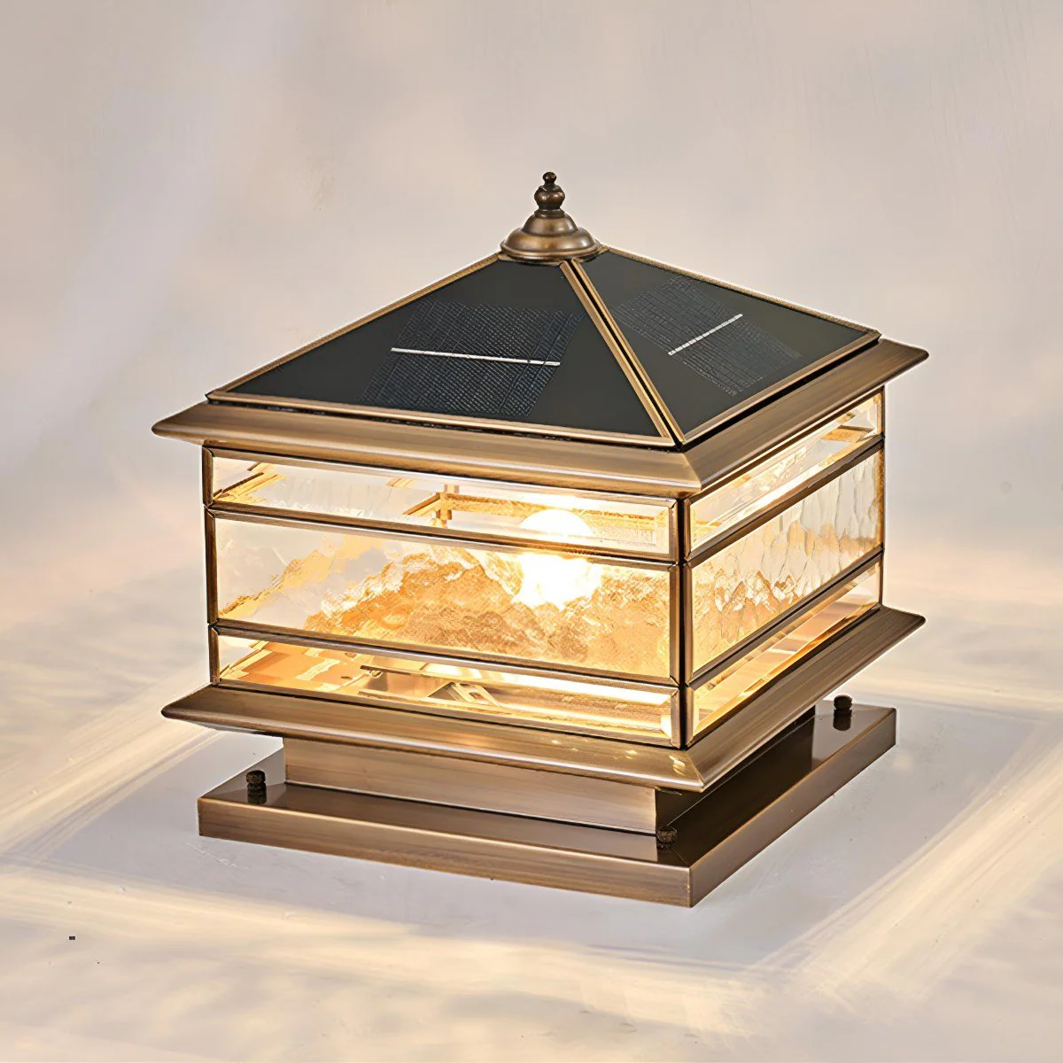 Waterproof Glass Copper Vintage Outdoor Fence Post Lights Pillar Light Column Lamp - Image 9