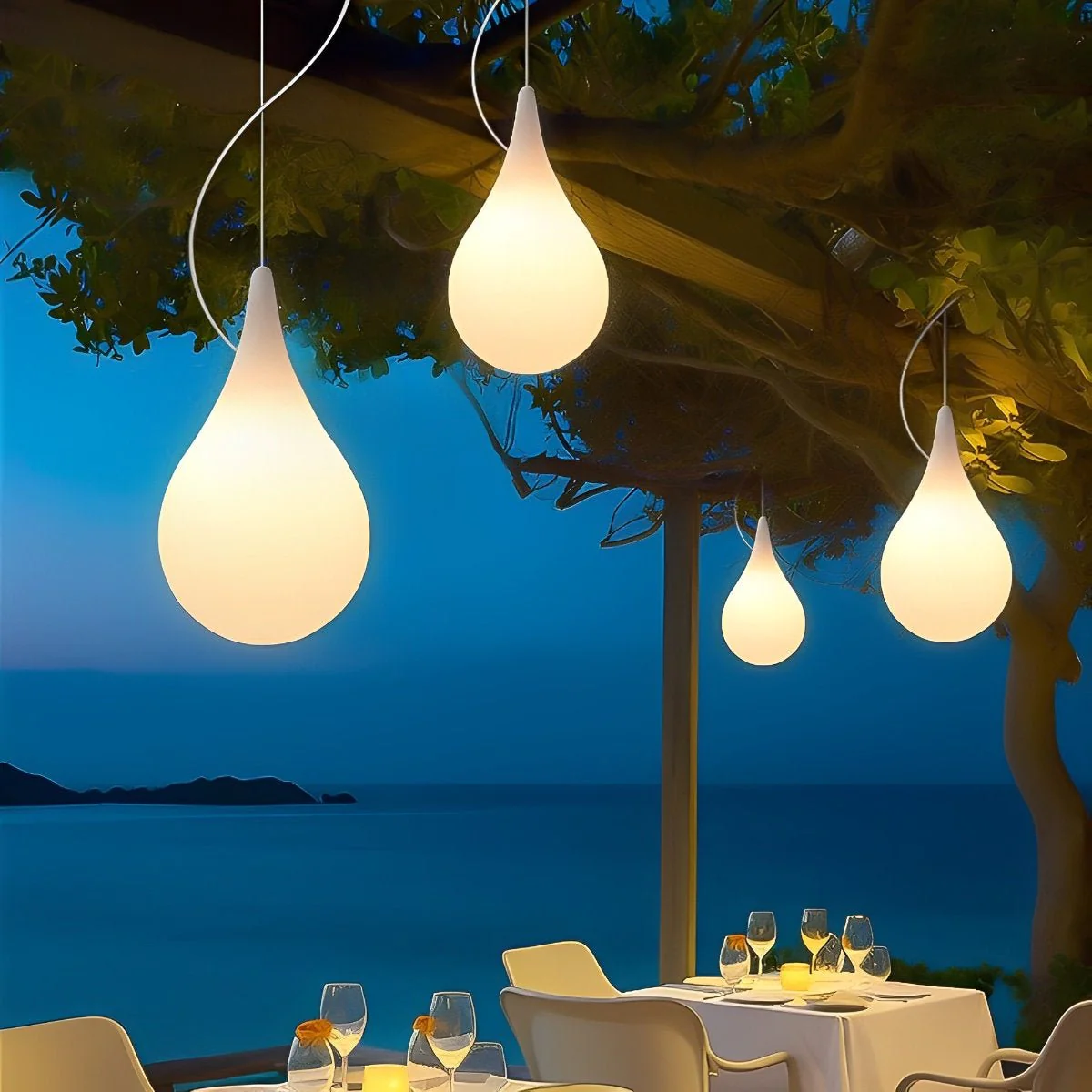 Waterproof Water Drop Outdoor Hanging Light - Image 4