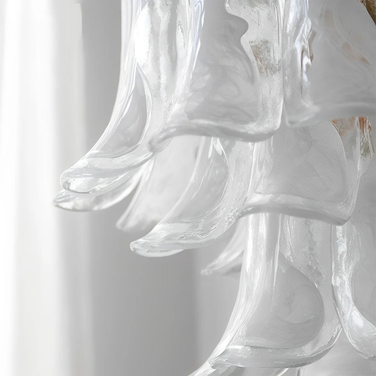 White Luxury Glass Feather Chandelier Light - Image 10