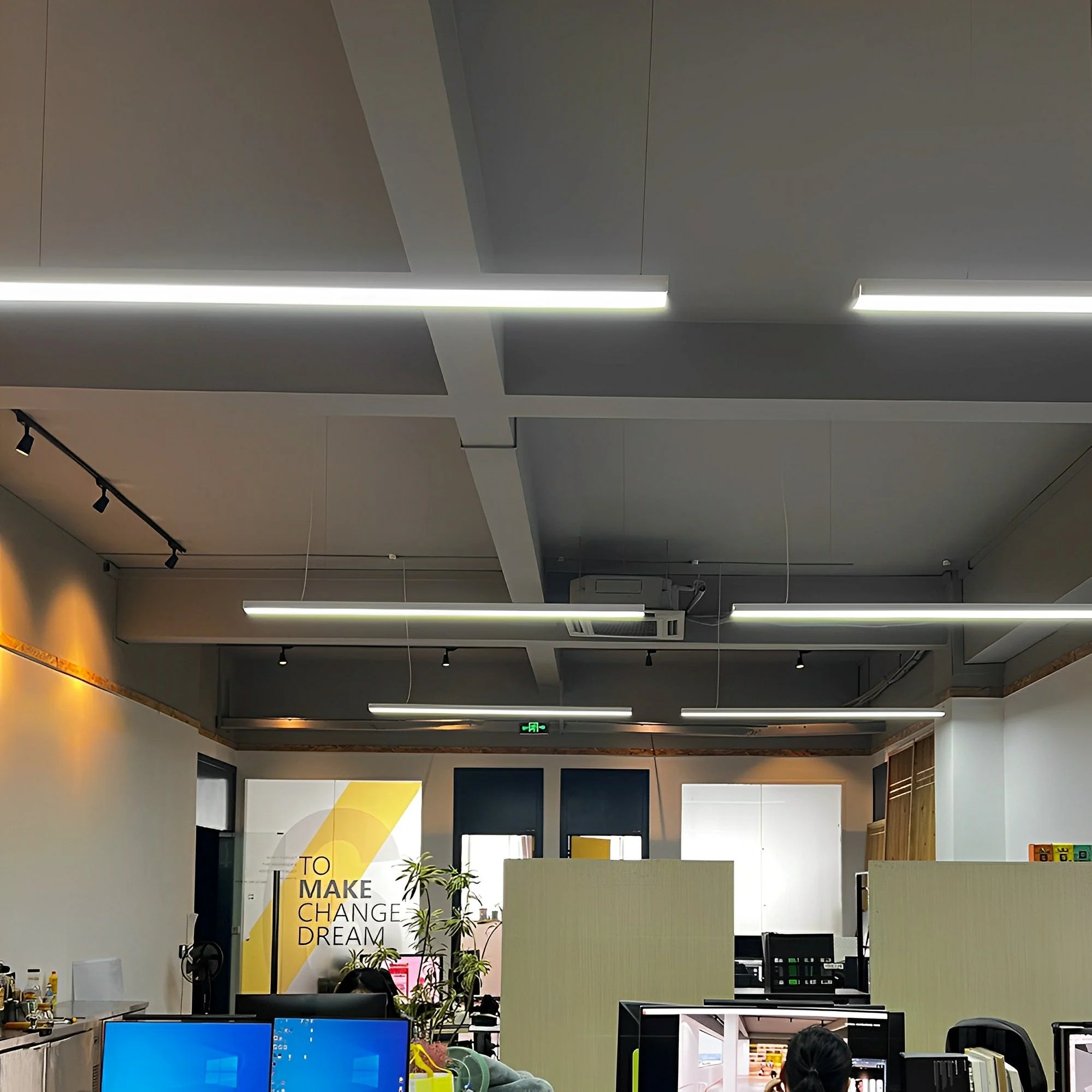 White Rectangle Strip LED Modern Recessed Hanging Linear Light - Image 3
