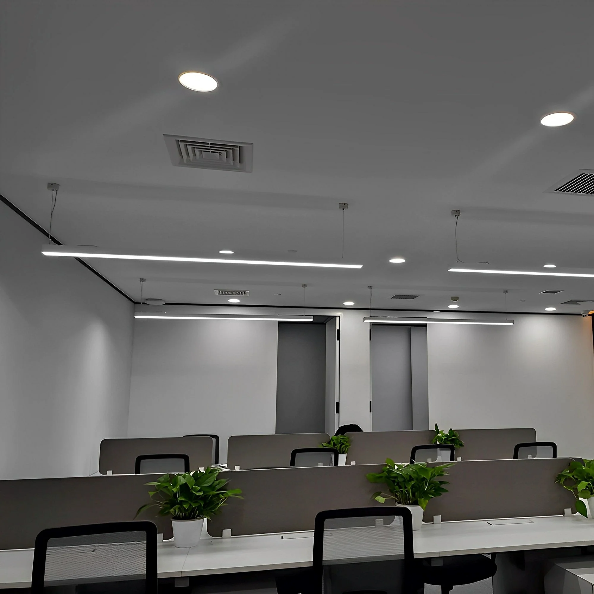 White Rectangle Strip LED Modern Recessed Hanging Linear Light - Image 4