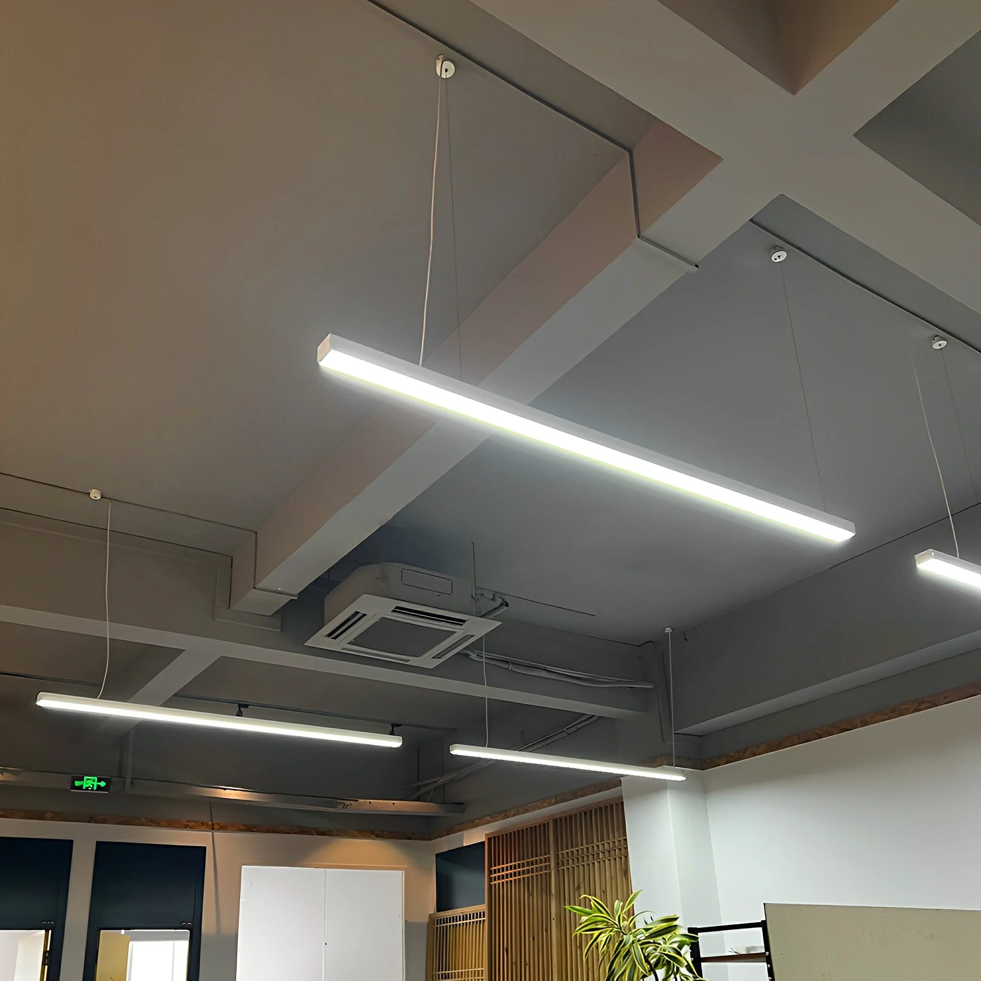White Rectangle Strip LED Modern Recessed Hanging Linear Light - Image 5