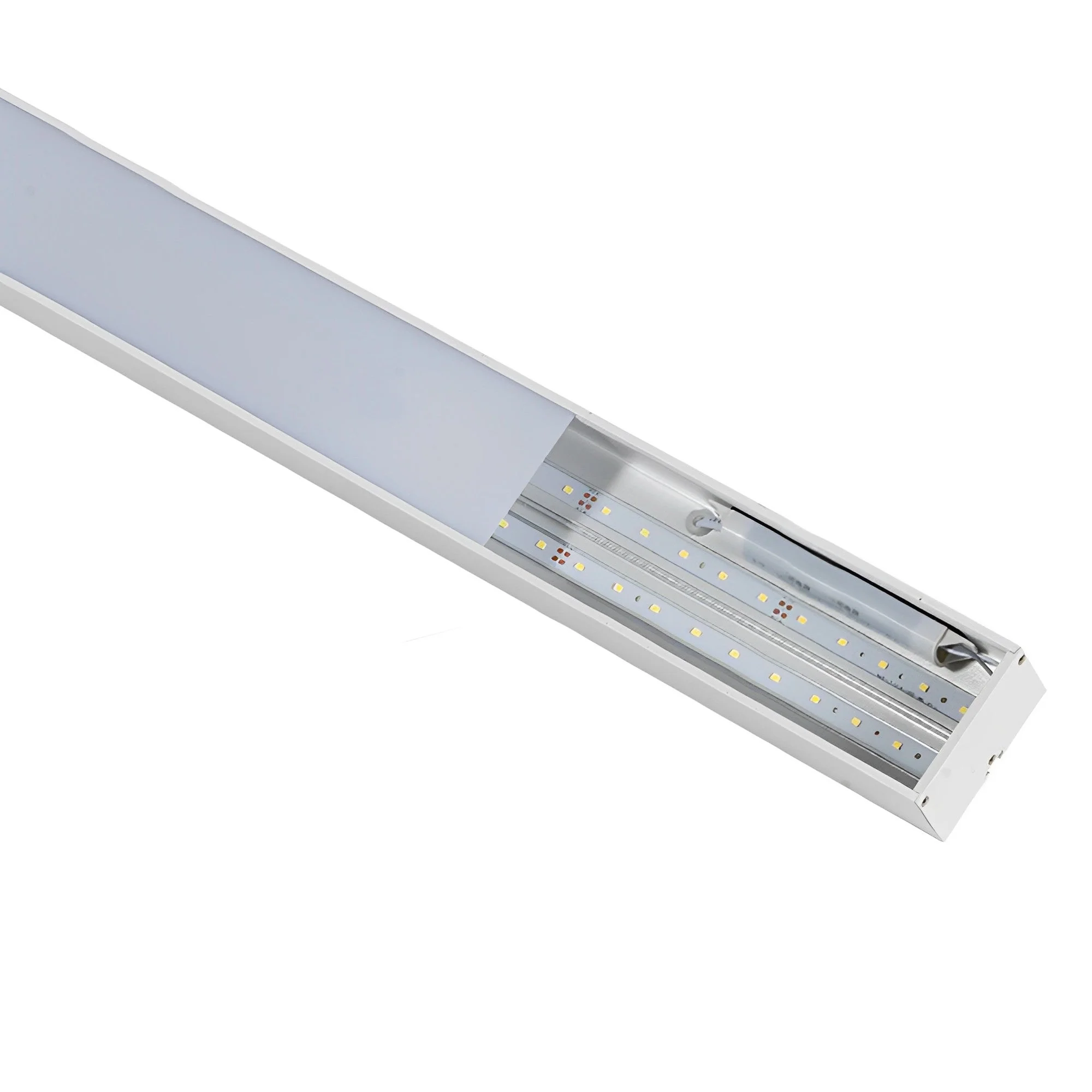 White Rectangle Strip LED Modern Recessed Hanging Linear Light - Image 9
